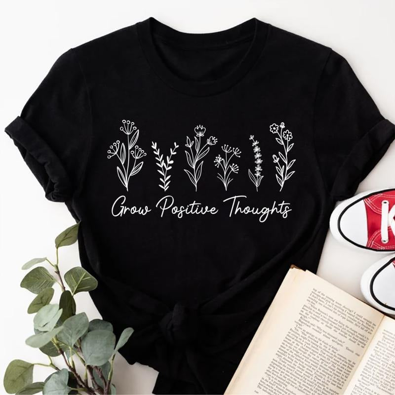 Sandjest Inspirational Shirt Grow Positive Thoughts Gift for Women Girl Friends Hoodie, Sweatshirt | HypeCrazeTee.com