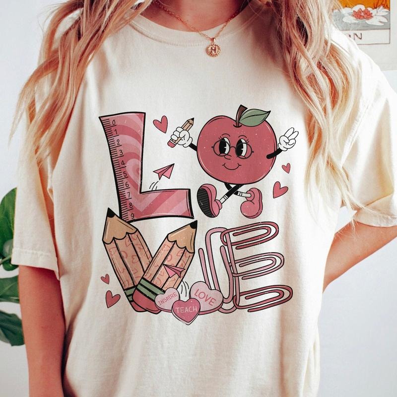 Sandjest Love Teacher Valentine T-Shirt Gift for Teacher Women Professor Friends Hoodie, Sweatshirt | HypeCrazeTee.com