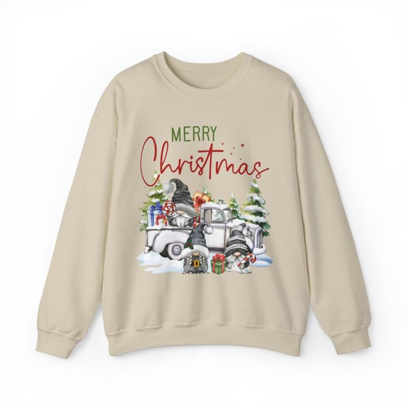 Sandjest Merry Christmas Gnome Crewneck Sweatshirt for Friends Girl Women Xmas Gift T-Shirts, Hoodie | HypeCrazeTee.com