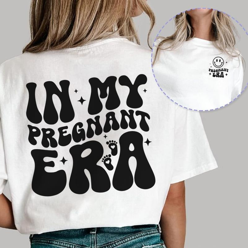 Sandjest Pregnant Mom T-Shirt in My Pregnant Era Gift for Women Girl Friend Hoodie, Sweatshirt | HypeCrazeTee.com