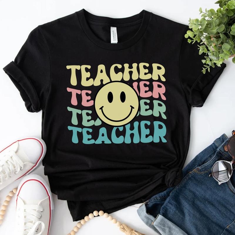 Sandjest Teacher T-Shirt Smiling Face Gift for Women Teachers Professors Hoodie, Sweatshirt | HypeCrazeTee.com