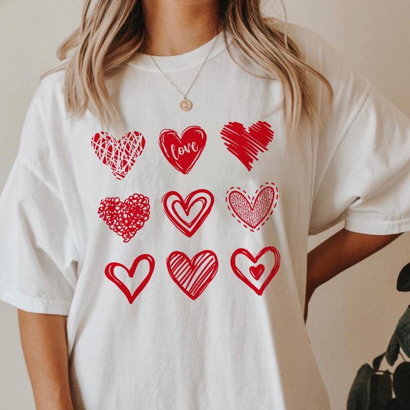 Sandjest Valentine Hearts T-Shirt Gift for Couple Women Girl Friend Husband Wife Hoodie, Sweatshirt | HypeCrazeTee.com