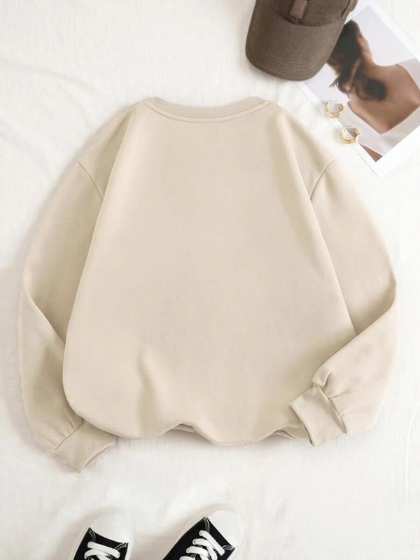 Santa Claus Letter Print Christmas Women's Fall Winter Casual Comfortable Loose Fit Round Neck Sweatshirt T-Shirts, Hoodie