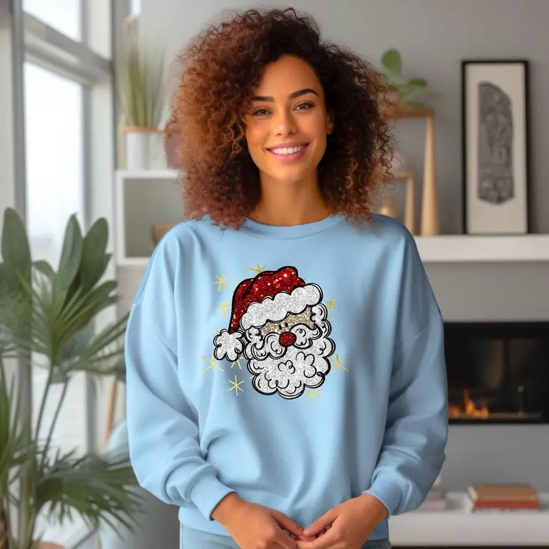 Santa Crewneck Sweatshirt T-Shirts, Hoodie | HypeCrazeTee.com