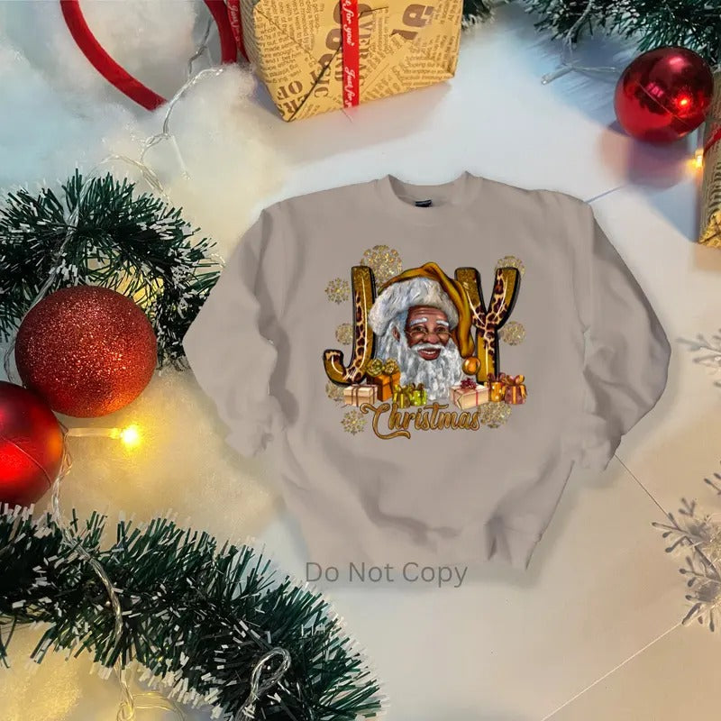 Santa Joy Christmas DTF Transfer ONLY - This is NOT a T Shirt Hoodie, Sweatshirt | HypeCrazeTee.com