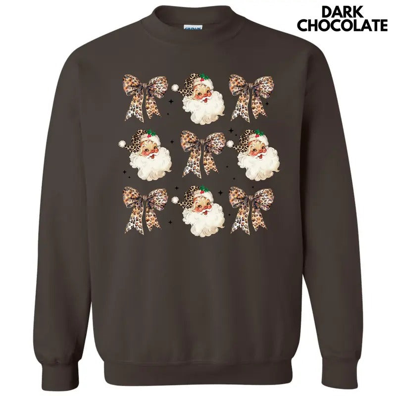 Santa Leopard Coquette Collage Sweatshirt 'NLB' T-Shirts, Hoodie | HypeCrazeTee.com