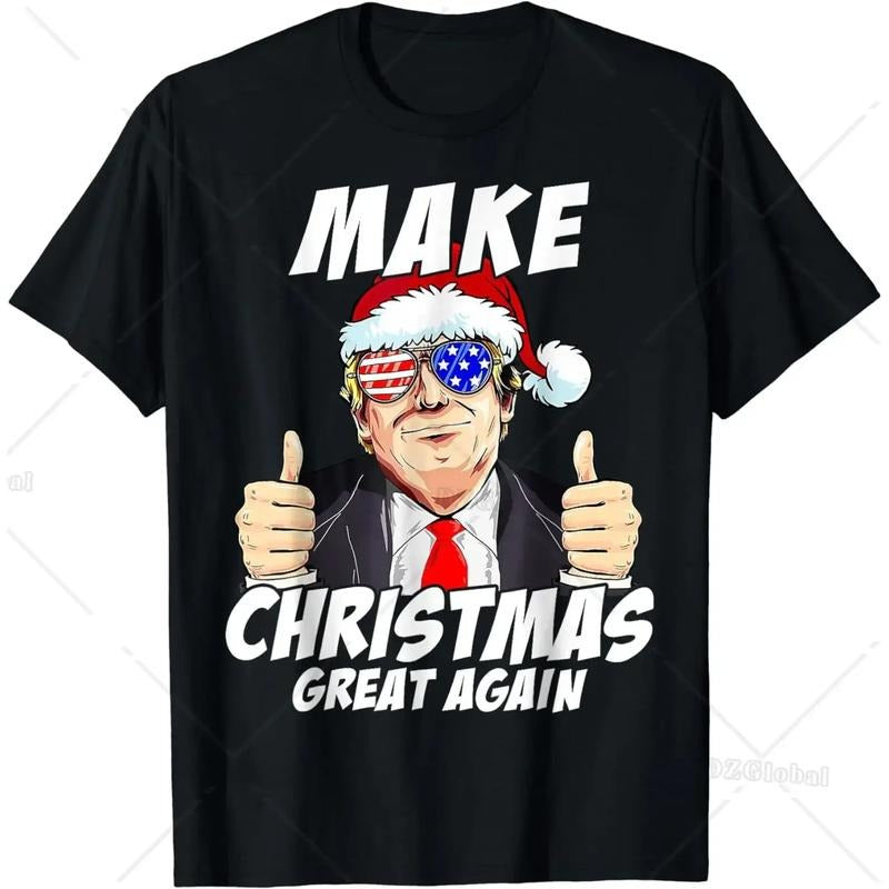 Santa Trump Make Christmas Great Again Family Matching T-Shirt  Graphic T Shirts  Men Women Clothing Tops Tee Hoodie,...