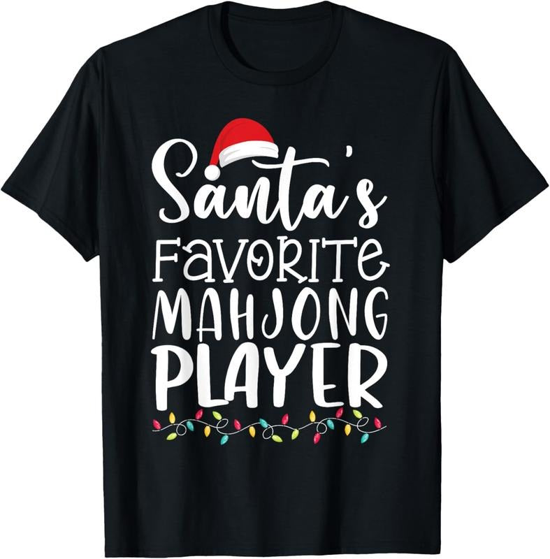 Santa's Favorite Mahjong Player Ugly Sweater Christmas Funny T-Shirt Hoodie, Sweatshirt | HypeCrazeTee.com