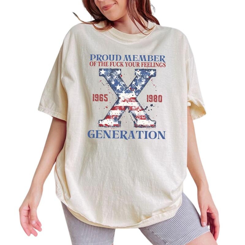 Sarcastic American X Generation Shirt, Proud American Gen X Graphic Printed Tee, 4th Of July Unisex Unhinged Shirt, Gen X...