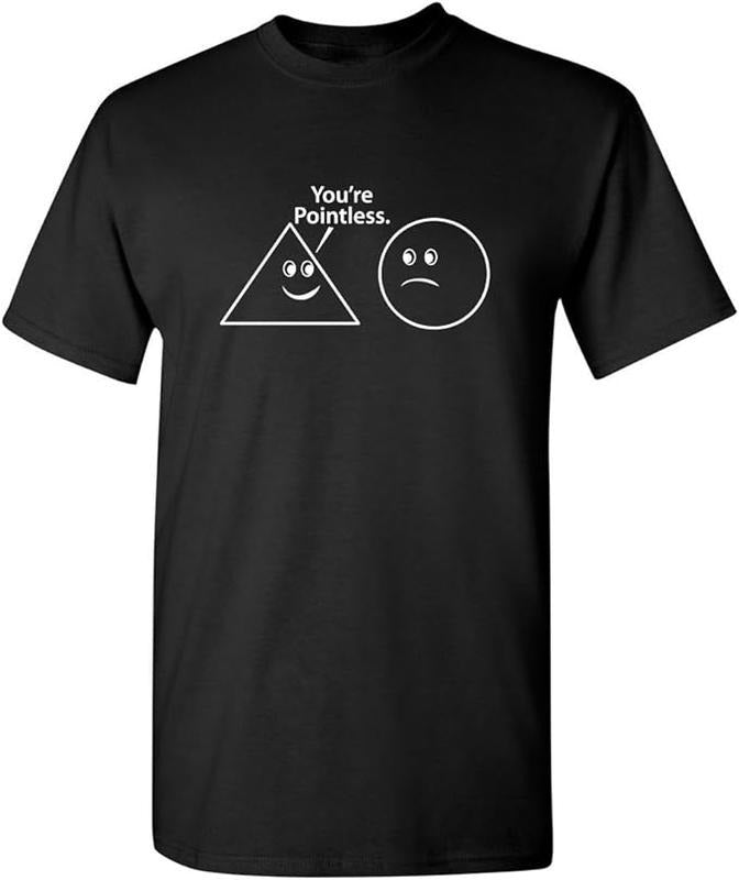 Sarcastic Humor Shirts, You're Pointless Geometric Shapes Novelty Funny Abstract Design T-Shirt Menswear Top Casual...