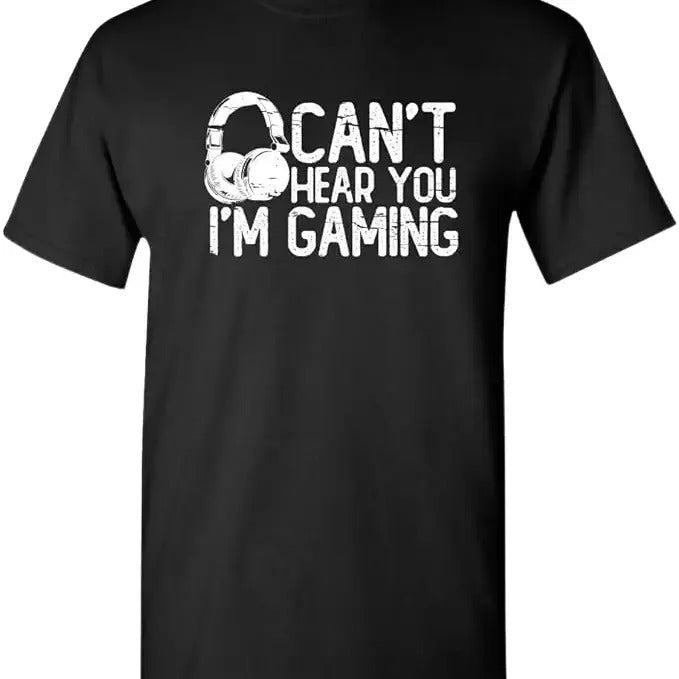 Sarcastic Work Shirts, Can't Hear You I'm Gaming Headset Graphic Video Games Gamer Men's Funny T Shirt Menswear Top...