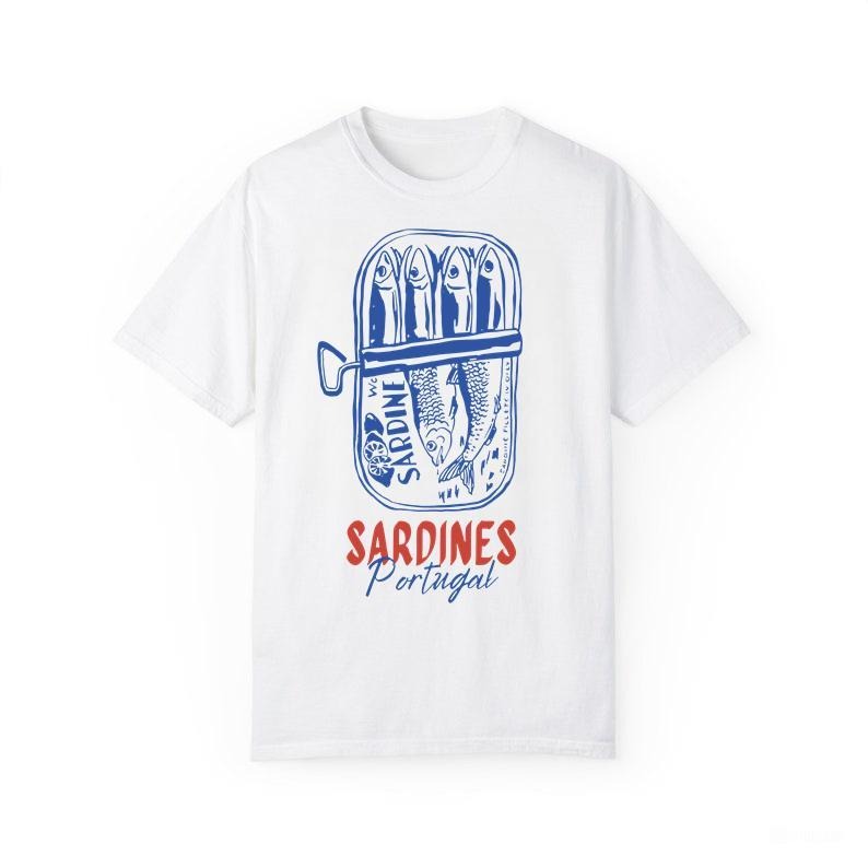 Sardines Shirt Tinned Fish Portugal Graphic Summer T-shirt Trendy Fish Tshirt Gift For Her Nautical Hoodie, Sweatshirt
