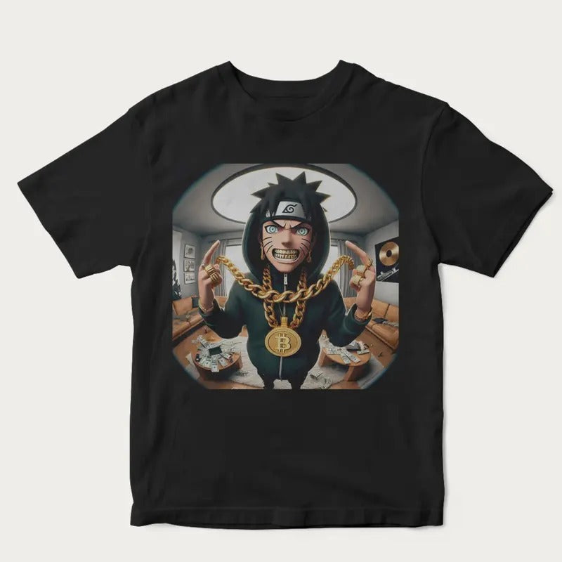 Sasuke Uchiha Becomes Rich Graphic T-shirt, Anime Graphic Tee Hoodie, Sweatshirt | HypeCrazeTee.com