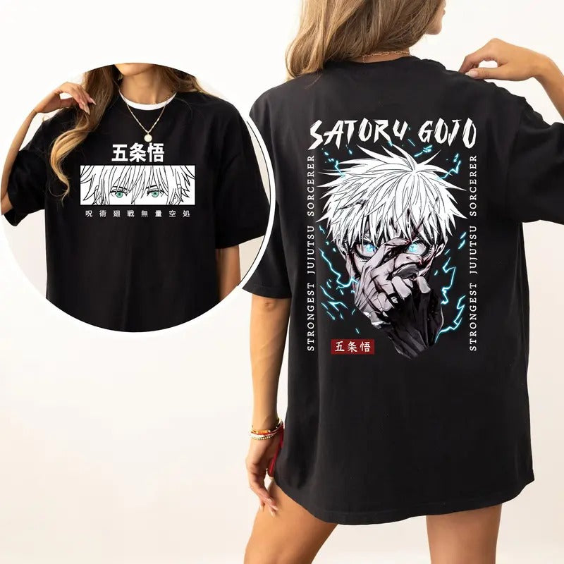 Satoru Gojo JJK Tshirt Crewneck Hoodie , Annime Otaku Shirt Sweatshirt | HypeCrazeTee.com
