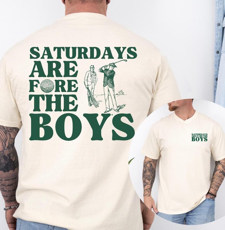 Saturdays Are For The Boys Golf Shirt, Retro Golf T-Shirt, Vintage Style Golfing Apparel, Boyfriend Gift, Golfer Gifts...