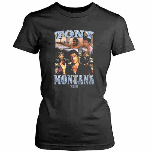 Scarface Tony Montana Vintage Womens T-Shirt Tee