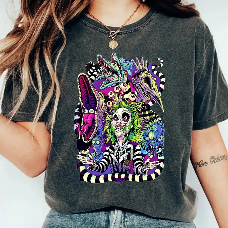 Scary Horror Characters Shirt, Spooky Season Shirt, Halloween Scary Movie, Unisex Short Sleeve Tee Shirt, Casual Clothing...