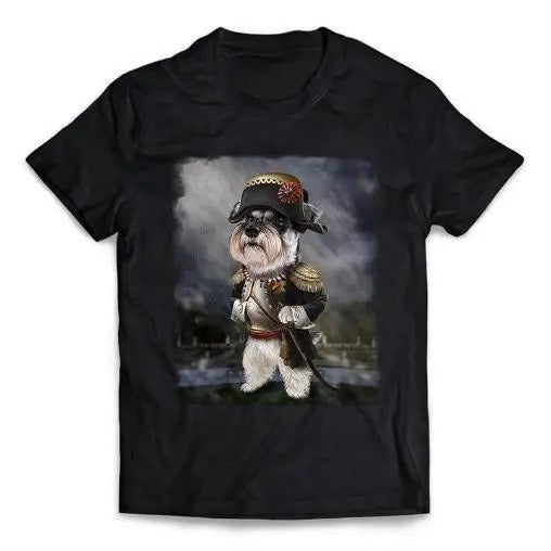 Schnauzer Dog Impersonate Emperor Napoleon of France - Short-Sleeve Unisex T-Shirt Made in USA Hoodie, Sweatshirt