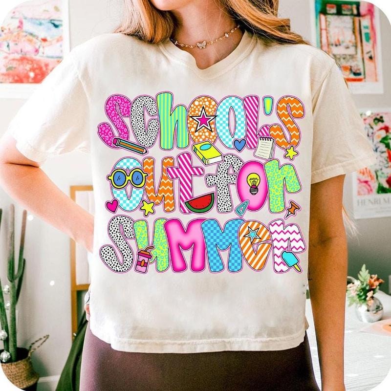Schools Out For Summer Shirt Teacher Last Day Graphic Tee Gift for Teacher 100% Cotton Hoodie, Sweatshirt | HypeCrazeTee.com