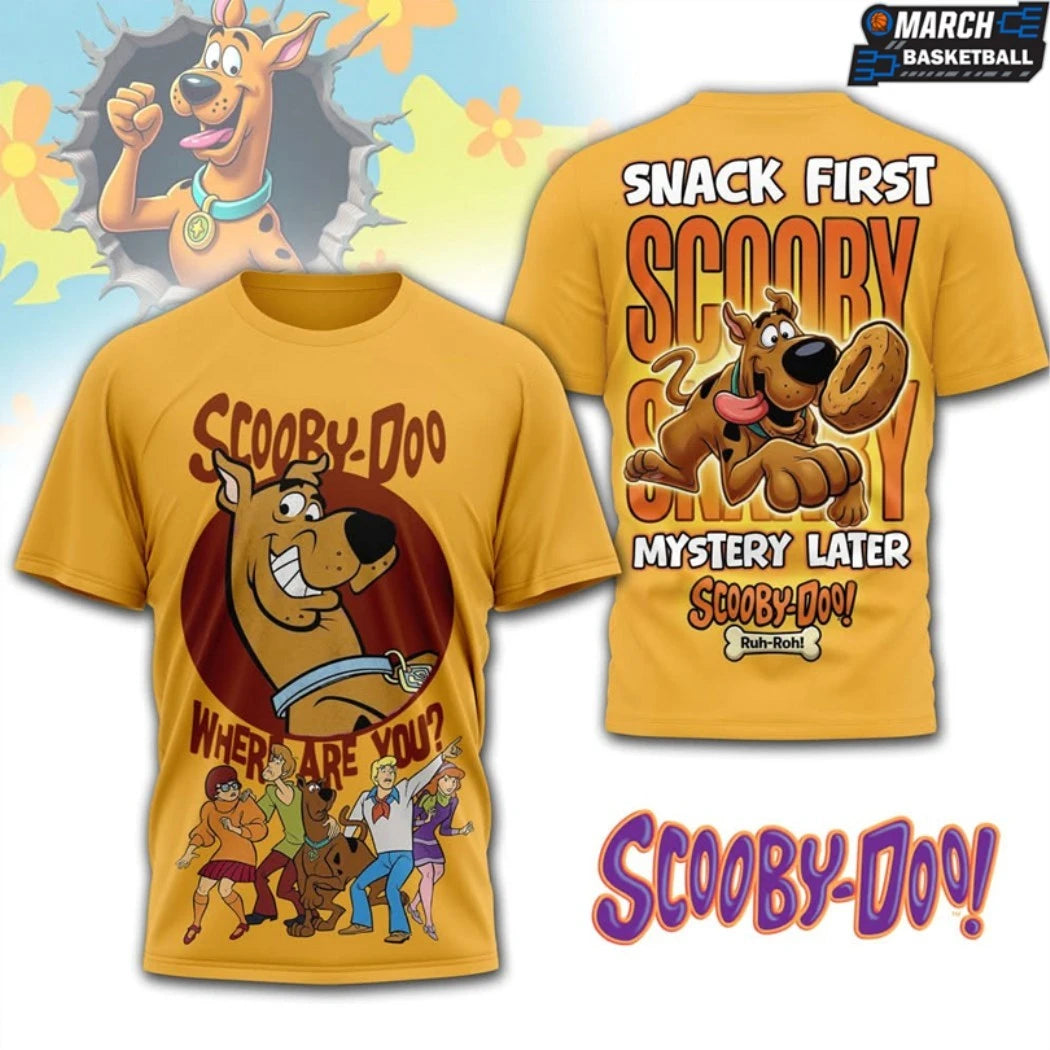Scooby Doo Where Are You Snack First Mystery Later Ruh Roh T-shirts