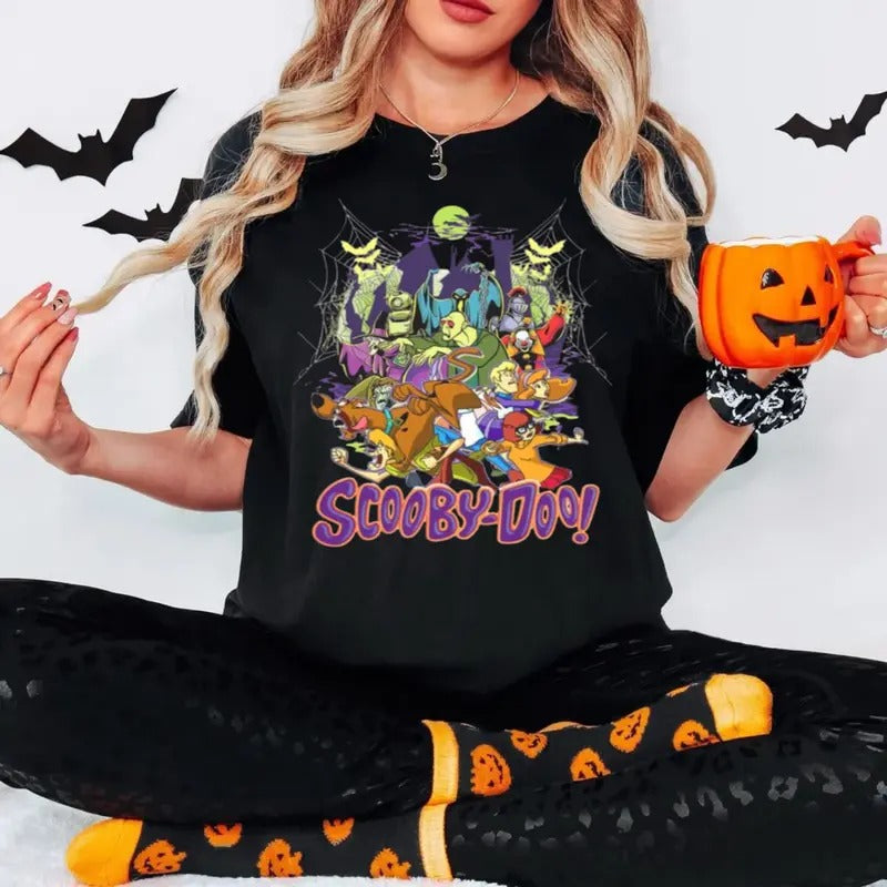 Scoobydoo Halloween Shirt, Womenswear Horror Movie Shirt, Spooky Season, Unisex Short Sleeve Tee Top Underwear Hoodie,...