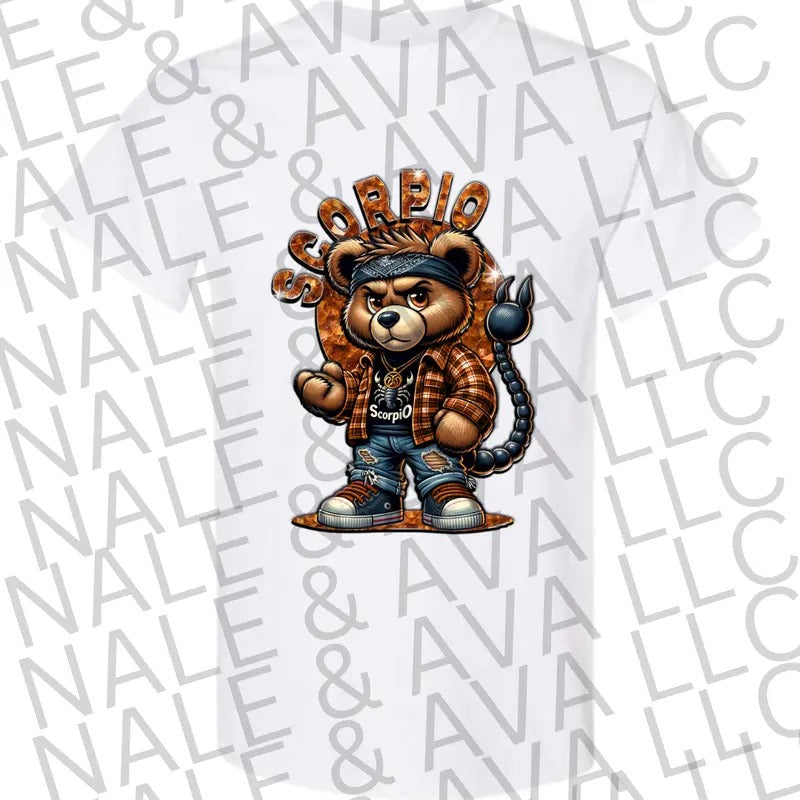 Scorpio Zodiac Bear Graphic T Shirt for Men Women Hoodie, Sweatshirt | HypeCrazeTee.com