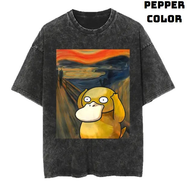 Screaming Psyduck Shirt | The Scream Art , Vintage Style Japanese Shirt , For Unisex , Gift for fan Pokemon Menswear Top...