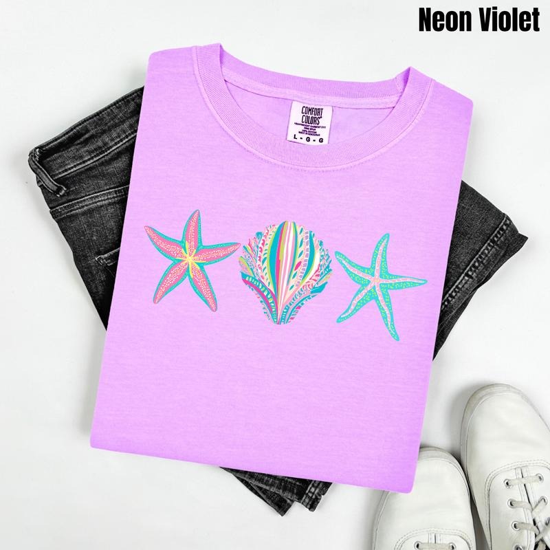 Seashell & Starfish Combo Comfort Colors T-Shirt 'NLB' Hoodie, Sweatshirt | HypeCrazeTee.com