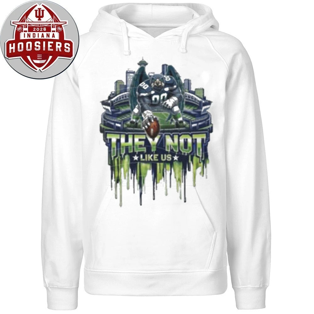 Seattle Football They Not Like Us Eagle Mascot Stadium Drip T-Shirt