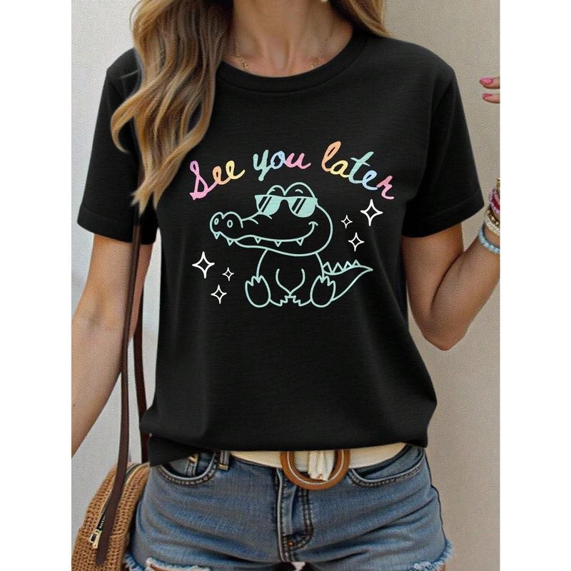 See You Later Alligator Graphic Woman Teacher Summer T-Shirt, Last Day Of School Teacher Shirt,Comfortable Round Neck...