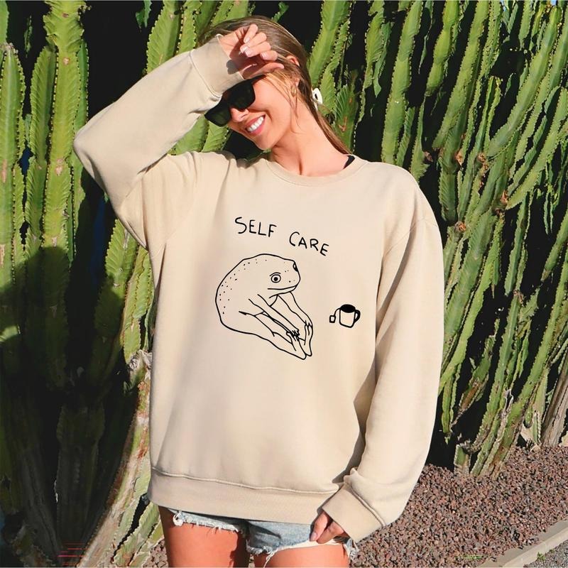 Self Care Frog, Positivity, Kindness, Mental Health, Sweatshirt T-Shirts, Hoodie | HypeCrazeTee.com