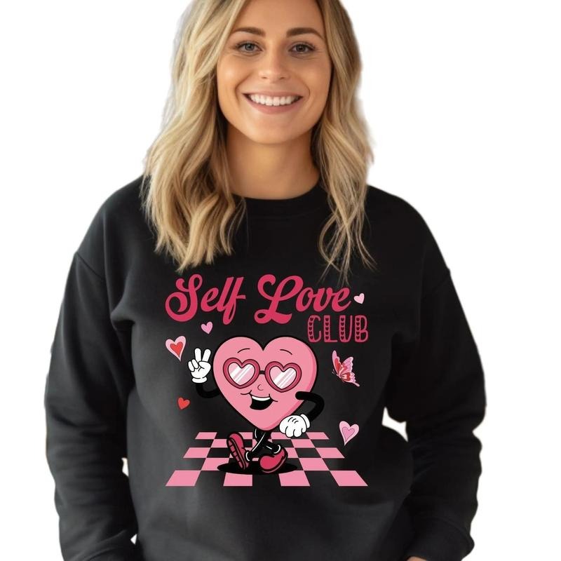 Self Love Club Crewneck Sweatshirt T-Shirts, Hoodie | HypeCrazeTee.com