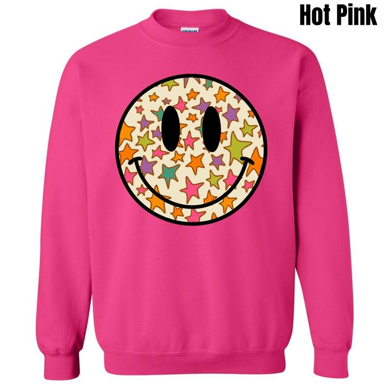 Sepia Stars Happy Face Sweatshirt 'NLB' T-Shirts, Hoodie | HypeCrazeTee.com