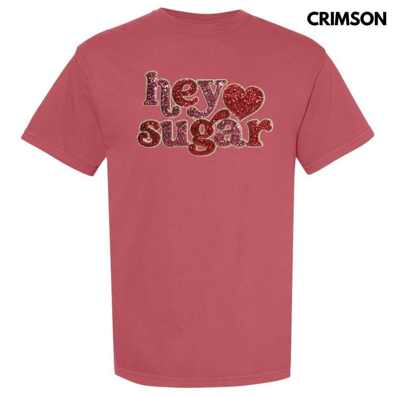 Sequin Hey Sugar Patch Comfort Colors T-Shirt Hoodie, Sweatshirt | HypeCrazeTee.com
