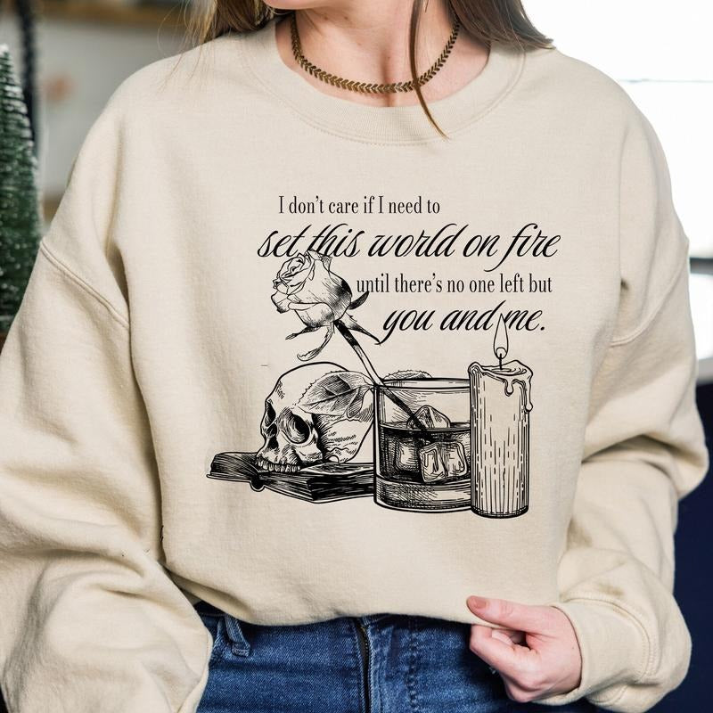 Set This World On Fire Shirt, Haunting Adeline Shirt, Cat And Mouse Duet, Dark Romance Shirt, Spicy Booktok, Smut Sweater...