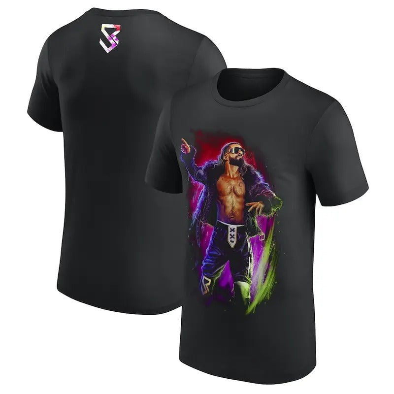 Seth "Freakin" Rollins Portrait Double Sided Visionary Sam Hain Shirt Professional Wrestler Fan Crew Neck T-Shirts, Hoodie, Sweatshirt