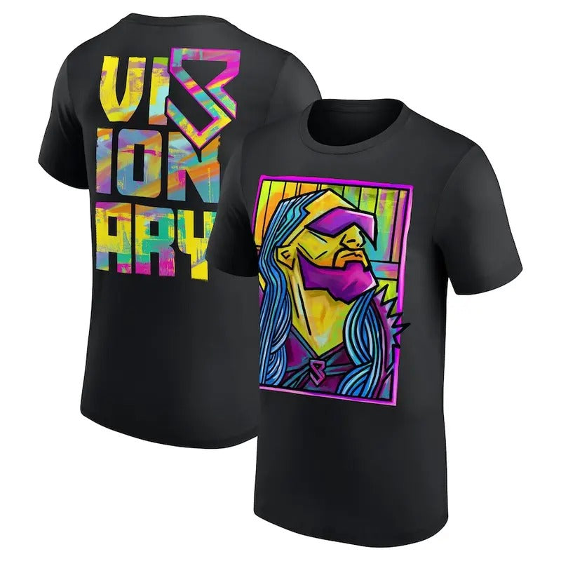 Seth "Freakin" Rollins Visionary Double Sided Seth Abstract Shirt Professional Wrestler Fan Crew Neck T-Shirts, Hoodie, Sweatshirt
