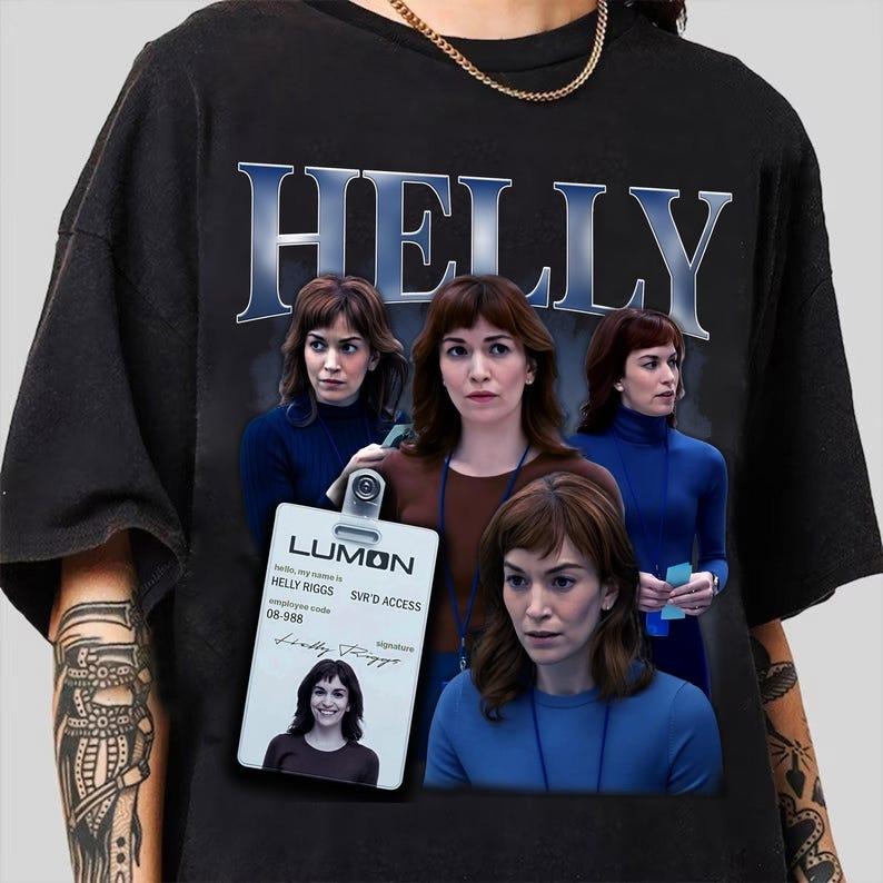 Severance Helly R Shirt, Lumon Industries Macrodata Refinement, Retro Graphic Tee Hoodie, Sweatshirt | HypeCrazeTee.com