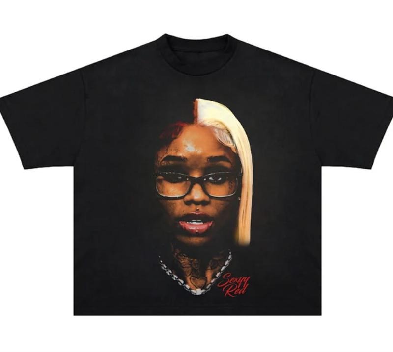 Sexyy Red Big Face Graphic T Shirt Cotton Fabric Hoodie, Sweatshirt | HypeCrazeTee.com