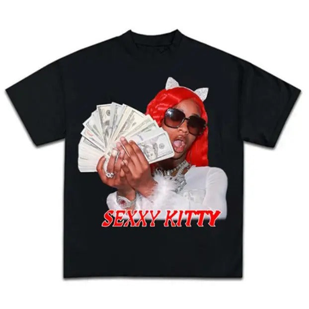 Sexyy Red T-shirt, Kittyyy Moneyy Shirt Cotton Fabric Hoodie, Sweatshirt | HypeCrazeTee.com