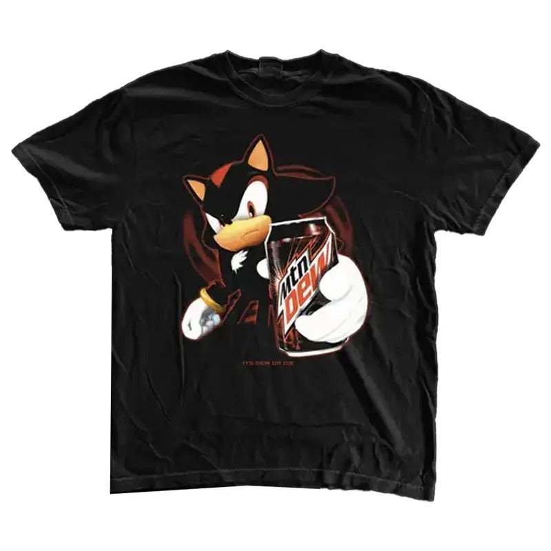 Shadow the Hedgehog T-shirt - Arcade Style Apparel, 90s Video Game Legend, Japanese Speedster Clothing, Fast-Paced Action...