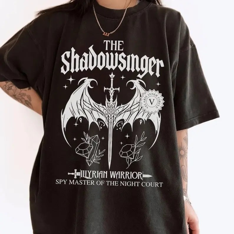 Shadowsinger Night Court T-Shirt, ACOTAR Fan T-Shirt, Sarah J Maas Acotar Merch Azriel Cassian Illyrian Bat Boys Velaris...