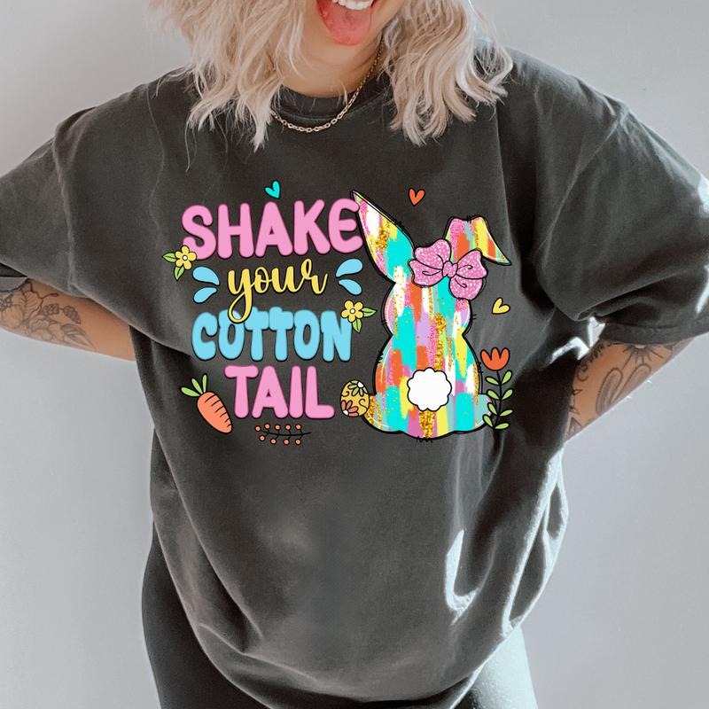 Shake Your Cotton Tail Easter Shirt ~ Unisex Apparel Relaxed Fit Printed In The USA Clothing Womenswear Casual Comfort...