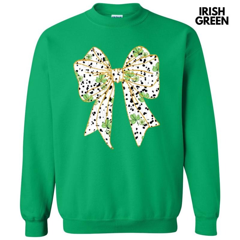 Shamrock Black Dot Bow Sweatshirt T-Shirts, Hoodie | HypeCrazeTee.com