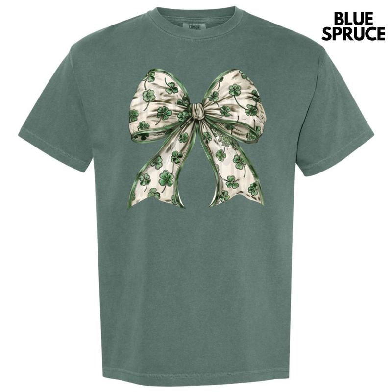 Shamrock Bow Comfort Colors T-Shirt Hoodie, Sweatshirt | HypeCrazeTee.com