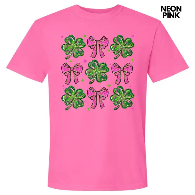 Shamrock Faux Glitter Collage Comfort Colors T-Shirt 'NLB' Hoodie, Sweatshirt | HypeCrazeTee.com