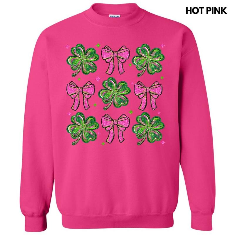 Shamrock Faux Glitter Collage Sweatshirt 'NLB' T-Shirts, Hoodie | HypeCrazeTee.com