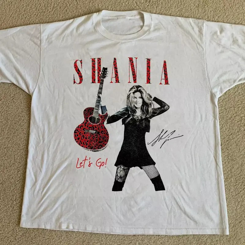 Shania  Lets Go Girls Album Short Sleeve White All Size Shirt Hoodie, Sweatshirt | HypeCrazeTee.com
