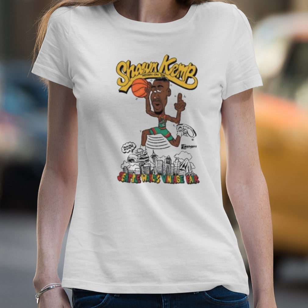 Shawn Kemp Reign On â€˜Em Seattle Worldâ€™s Vintage Fair 24 Shirt