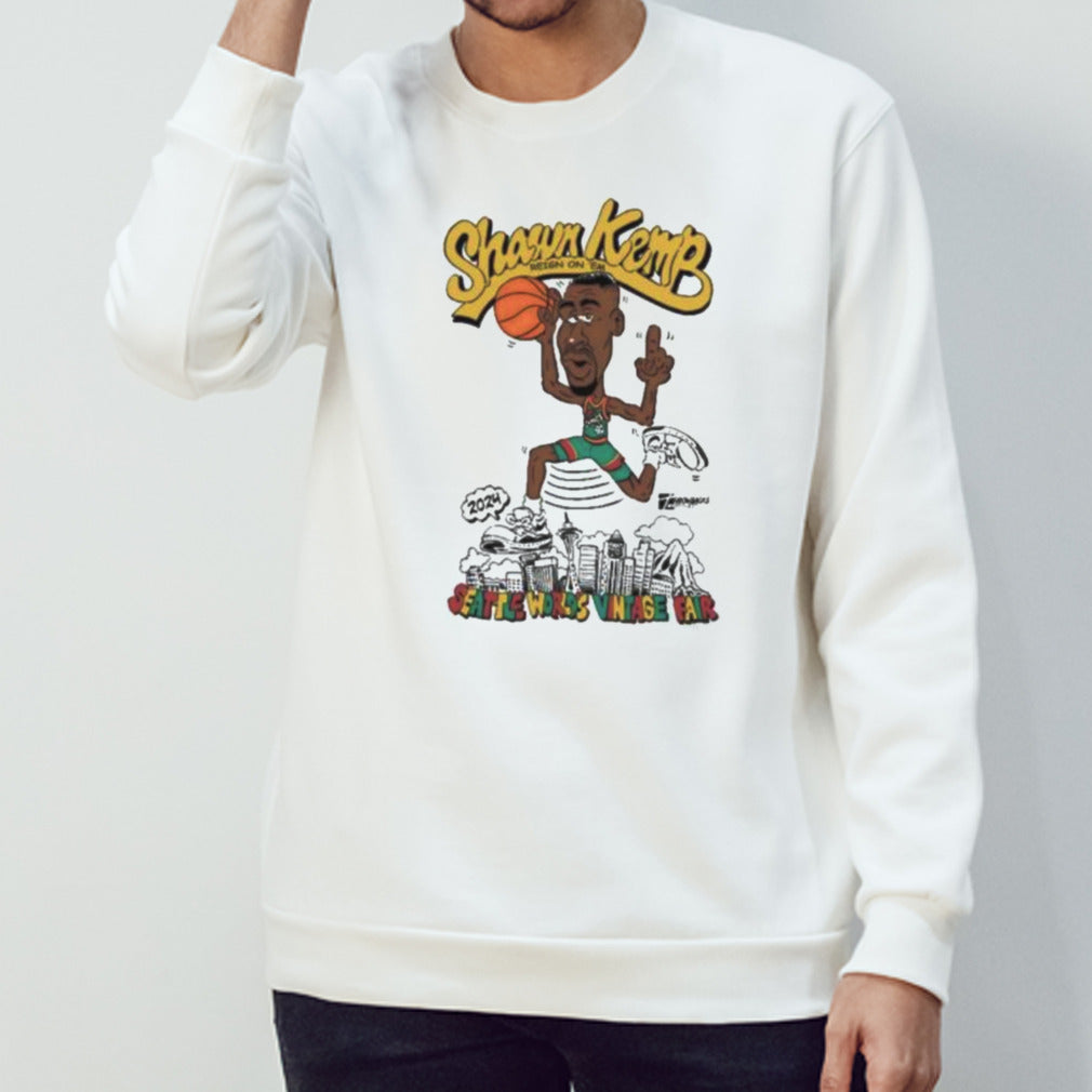 Shawn Kemp Reign On â€˜Em Seattle Worldâ€™s Vintage Fair 24 Shirt